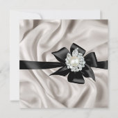 バースデーパーティークリームブラックパール 招待状 (裏面)