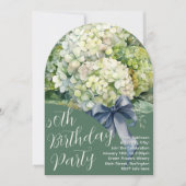 バースデーパーティーグリーンアジサイ花招待状 招待状 (正面)