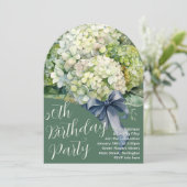 バースデーパーティーグリーンアジサイ花招待状 招待状 (スタンド正面)
