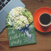 バースデーパーティーグリーンアジサイ花招待状 招待状