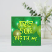 バースデーパーティーグリーンバルーン招待状 招待状 (スタンド正面)