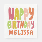 バースデーパーティーグルービーカラフルカスタム スタンダードランチョンナプキン (正面)