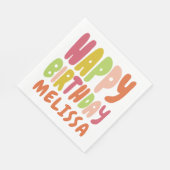 バースデーパーティーグルービーカラフルカスタム スタンダードランチョンナプキン (角)