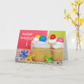 バースデーパーティーケーキ カード (黄色い花)
