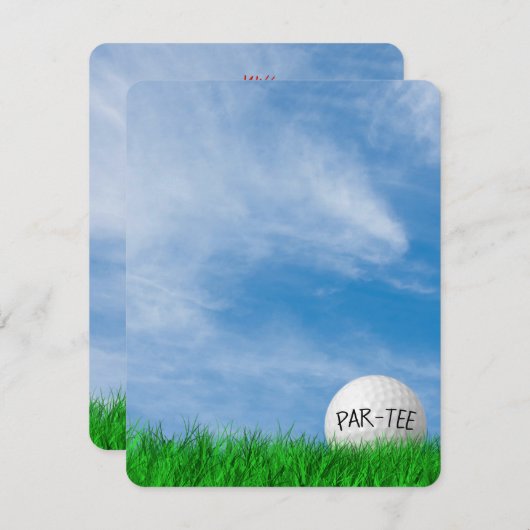 バースデーパーティーゴルフテーマ 招待状 (正面/裏面)