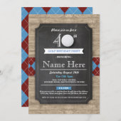 バースデーパーティーゴルフボール30日40日50招待状 招待状 (正面/裏面)