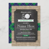 バースデーパーティーゴルフボール40日50日60招待状 招待状 (正面/裏面)