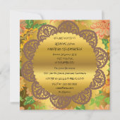 バースデーパーティーゴールデンフローラ王室のオーナメント 招待状 (正面)