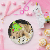 バースデーパーティーゴールデンレトリバー ペーパープレート (パーティー)