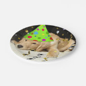 バースデーパーティーゴールデンレトリバー ペーパープレート (アングル)