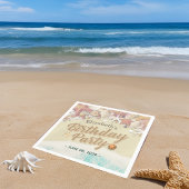 バースデーパーティーサマービーチヒトデ貝 スタンダードカクテルナプキン