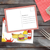 バースデーパーティーサマーBBQ招待状 ポストカード