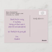 バースデーパーティーサンキュースイーツパタカスタムーン ポストカード (裏面)