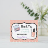 バースデーパーティーサンキューユー招待状カード美しい爪、 ネイル 招待状 (スタンド正面)