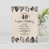 バースデーパーティーシェル海ビーチシーメンズウィメンズ 招待状 (スタンド正面)