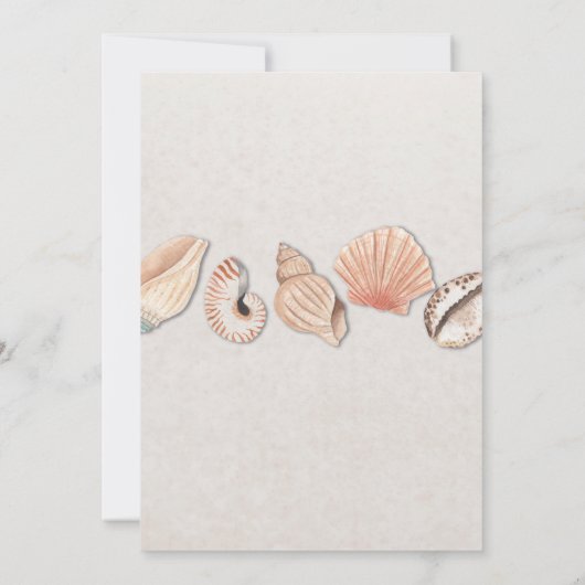 バースデーパーティーシェル海ビーチシーメンズウィメンズ 招待状 (裏面)