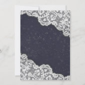 バースデーパーティーシックなレースサンフラワーストリングライト 招待状 (裏面)