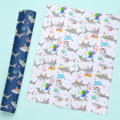 バースデーパーティーシャーク ラッピングペーパーシート