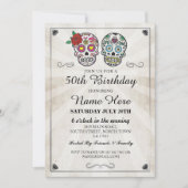 バースデーパーティーシュガースカル招待状ハロウィーン 招待状 (正面)