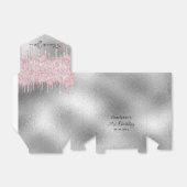 バースデーパーティーシルバーグリッターがピンク感謝していクユー フェイバーボックス (折り畳みなし)