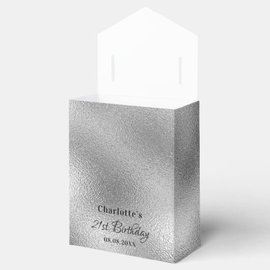 バースデーパーティーシルバーグリッターがピンク感謝していクユー フェイバーボックス (オープン)