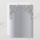 バースデーパーティーシルバーグリッターが華やかに滴る 招待状 (裏面)