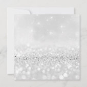 バースデーパーティーシルバーグリッターグレー白黒Vip 招待状 (裏面)
