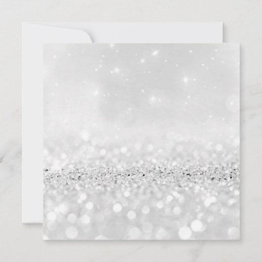 バースデーパーティーシルバーグリッターグレー白黒Vip 招待状 (裏面)