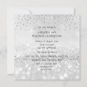 バースデーパーティーシルバーグリッターグレー白黒Vip 招待状 (正面)