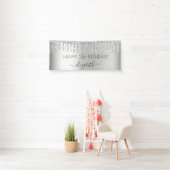 バースデーパーティーシルバーグリッタースパークルグラム 横断幕 (インサイチュ)