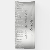 バースデーパーティーシルバーグリッタースパークルグラム 横断幕 (縦)