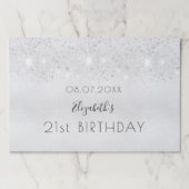 バースデーパーティーシルバーグリッターダスト紙ランチョンマット ペーパーパッド (正面)