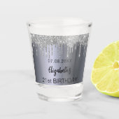 バースデーパーティーシルバーグリッタードリップス名 ショットグラス (正面)