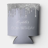 バースデーパーティーシルバーグリッター50グラムスパークル 缶クーラー (正面)