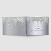 バースデーパーティーシルバーバラ金ゴールドグリッタードリップ ゲストブック (全面)