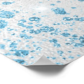 バースデーパーティーシルバーブルーグリッターへようこそ ポスター (角)