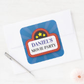 バースデーパーティーステッカー映画チケット夜 スクエアシール (封筒)