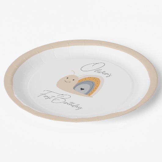 バースデーパーティースニールレインボインレイン ペーパープレート (アングル)