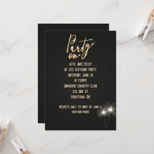 バースデーパーティースパーカー 招待状 (正面/裏面インサイチュ)