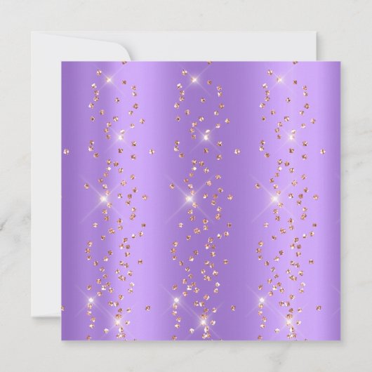 バースデーパーティースパークフォートパープル紙吹雪スパーク 招待状 (裏面)