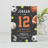 バースデーパーティースポモダンーツテーマ 招待状 (スタンド正面)