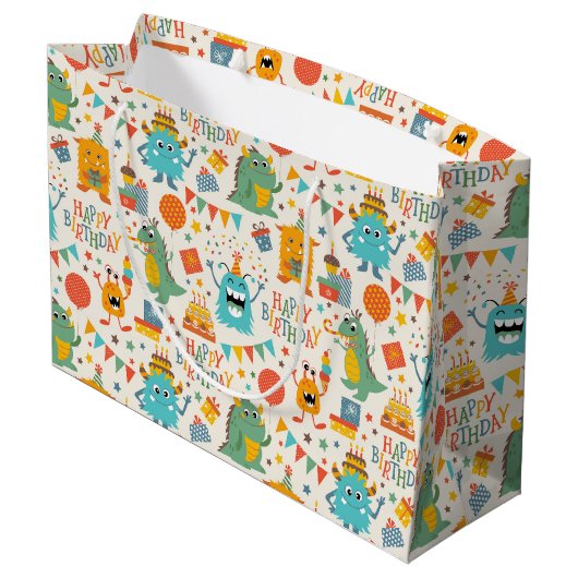 バースデーパーティースモンスターズ ラージペーパーバッグ (裏面アングル)