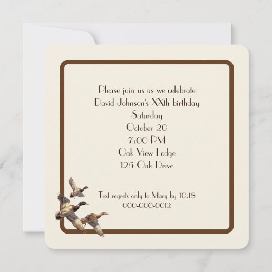 バースデーパーティースリンガースパニエル犬ドッグ付きcattails 招待状 (裏面)