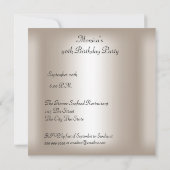 バースデーパーティーセピアブラックティール(緑がかった色)アールデコ 招待状 (裏面)