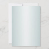 バースデーパーティーターコイズホワイトフラワー離れ金ゴールド 招待状 (裏面)