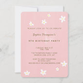 バースデーパーティーダスティバラかわいいデイジーシンプル女の子 招待状 (正面)