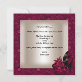 バースデーパーティーダマスクピンクレッドシューズクリーム2 招待状 (裏面)