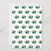 バースデーパーティーダークスキンプリンセスインティール（緑がかった色） 招待状 (裏面)