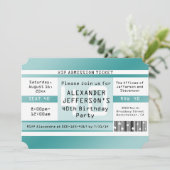 バースデーパーティーチケットの形をした招待状 招待状 (スタンド正面)