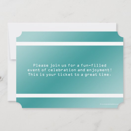 バースデーパーティーチケットの形をした招待状 招待状 (裏面)